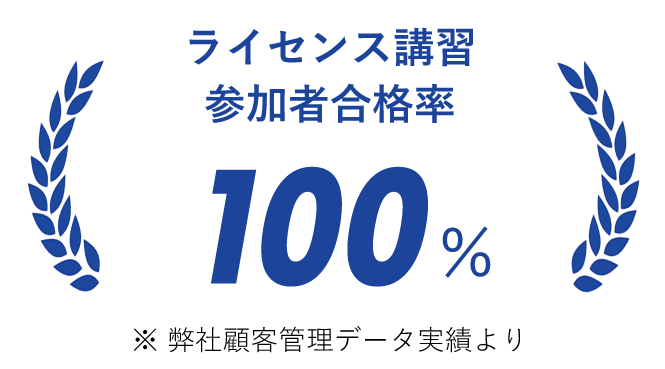 ライセンス講習 参加者合格率 100%